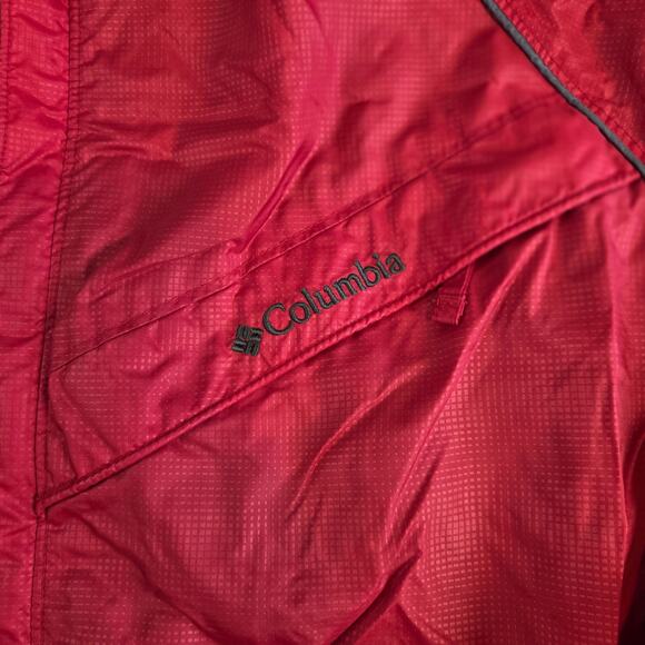Columbia Men’s XL Red Gray Nylon Hooded Jacket Waterproof Windbreaker - Picture 12 of 12